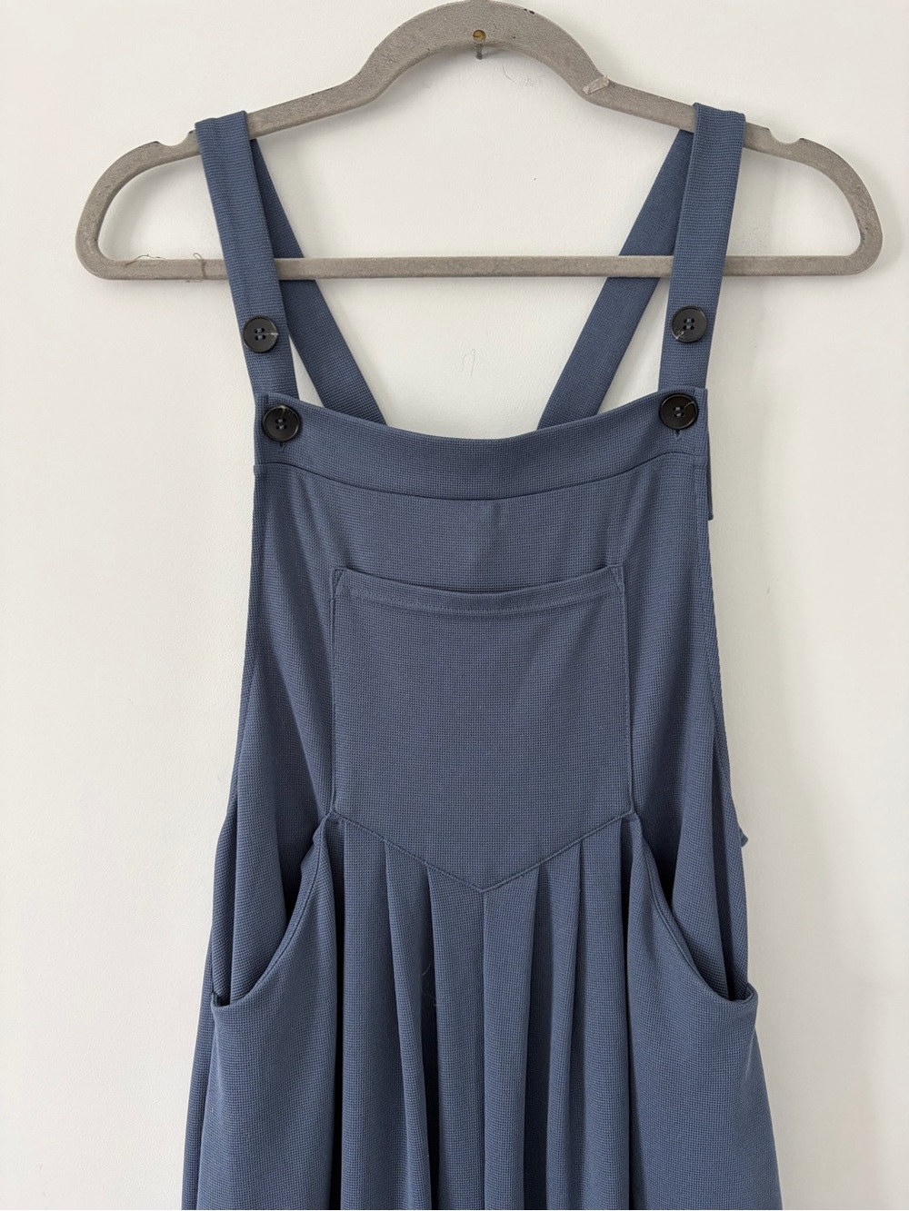 Halara Pockets Waffle Casual Overalls Wide Leg  Mountain Spring Blue Small P - Picture 2 of 6